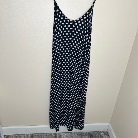 Zaful Black Polka Dot Maxi Slip Dress Small - Picture 9 of 11
